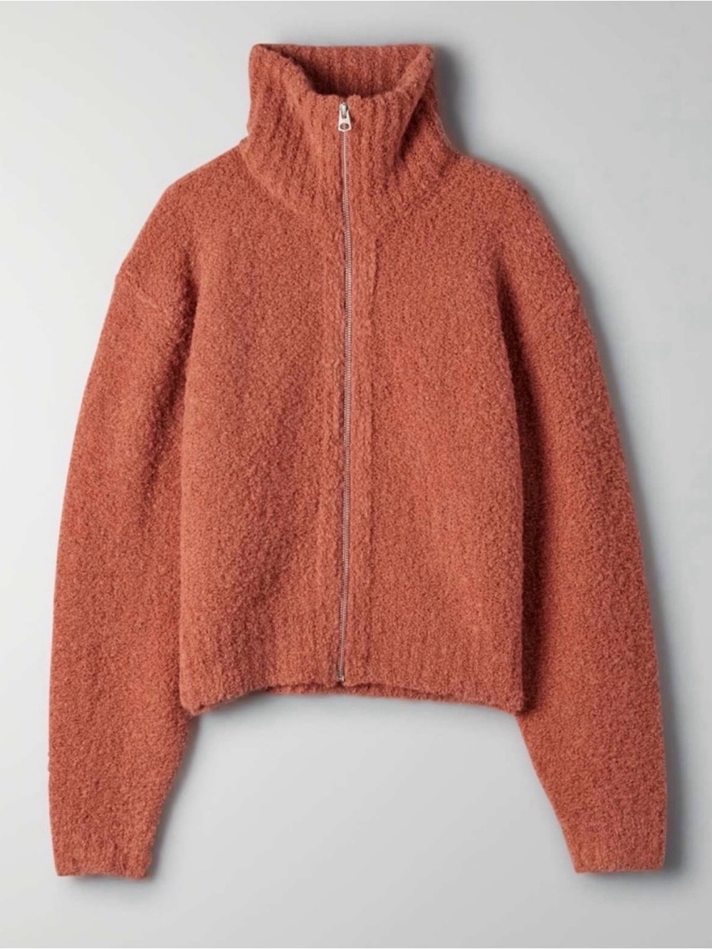 Wilfred Rust-Tone Alpaca Blend Teddy Zip Jacket- Medium